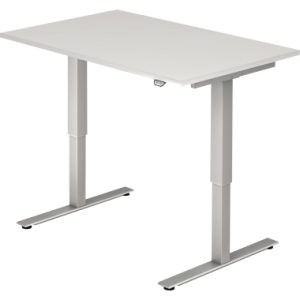Schreibtisch im Profil. Individueller kleiner höhenverstellbarer Hammerbacher Schreibtisch