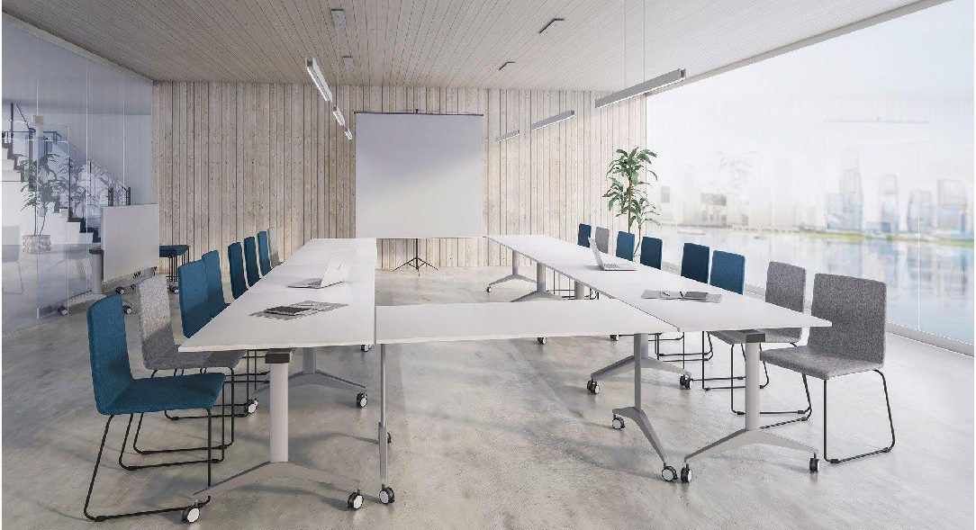 Narbutas FLIP-TOP klapp Konferenztisch Platte klappbar in zwei Breiten - Konferenzraum einrichten