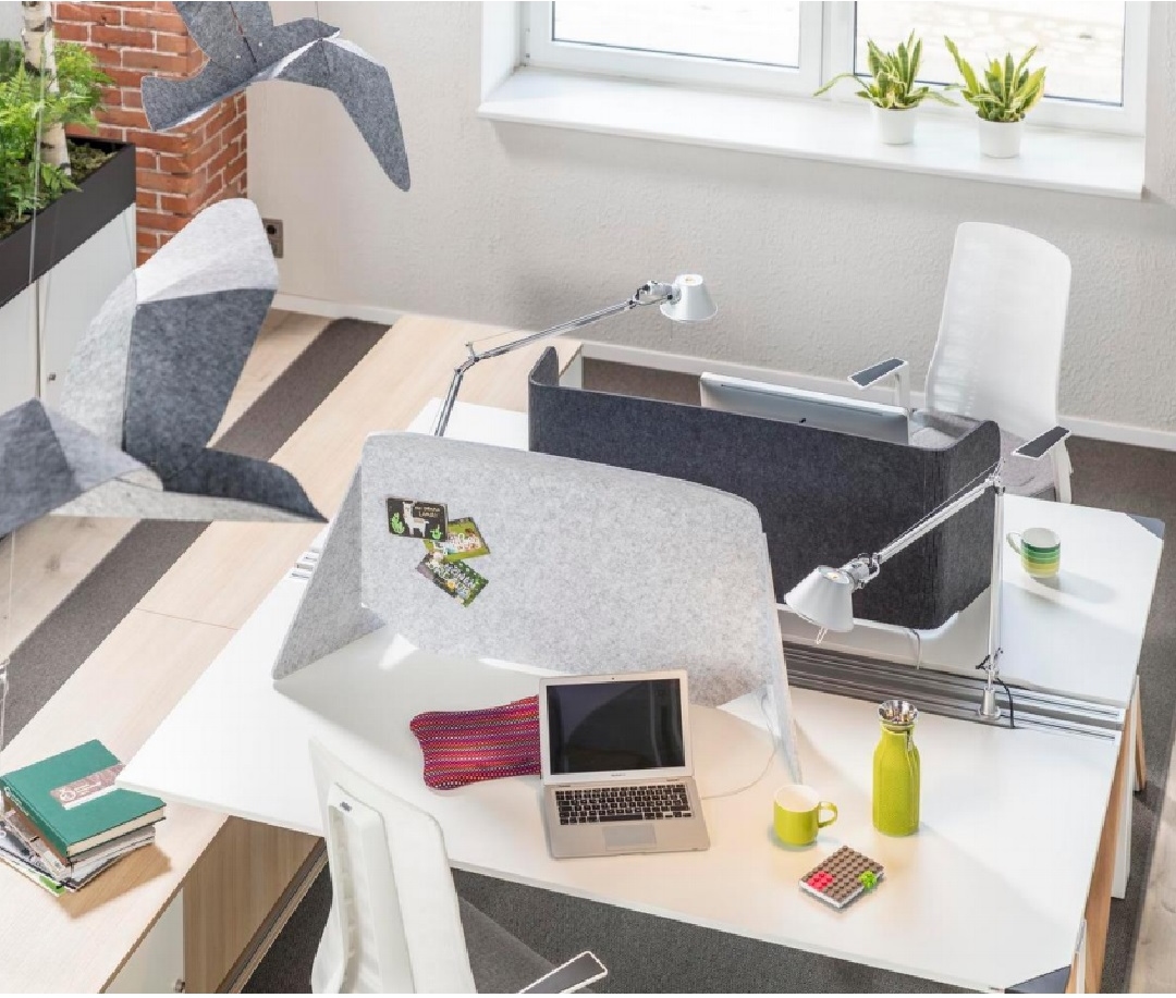 WINI WINEA FLEX UP Privacy Screens C-Form 100 / 120 cm - Schallschutz im Großraumbüro