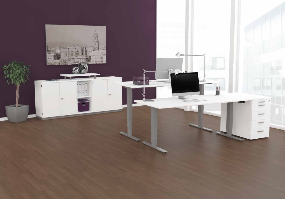 Geramöbel Elektro-Hubtisch S-08F1208-WS 120x80x65-125cm ws/si
