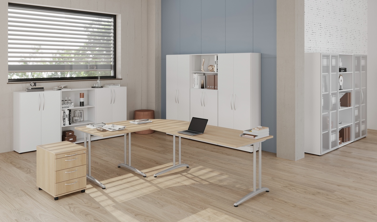 Hammerbacher ROLLCONTAINER SOLID mit 3 Schüben VAC30 Korpus verleimt 58cm tiefe - Individuelle Büroplanung
