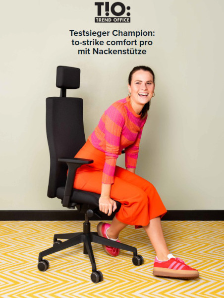 Trend Office Bürostuhl Kopfstütze Dauphin to-strike comfort SK 9246/pro schwarz, Stoff, bis 125kg