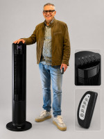 Fakir Prestige TV 18 Turmventilator mit Fernbedienung & Timer – Schwarz