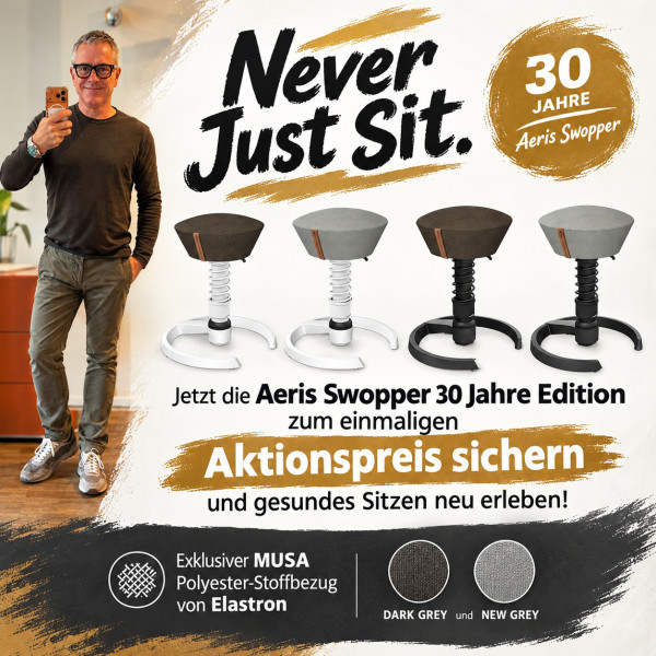 Aeris 30 Jahre Swopper 101 MUSA Stoffbezug weiß/schwarz Gleitern