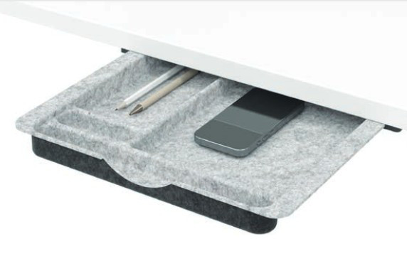 Schreibtischcontainer Unterbau-Filzorganizer grau