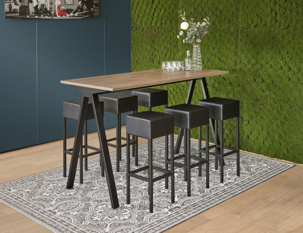 Konferenztisch V-Serie hoch 120-200 cm mit Kabelrinne