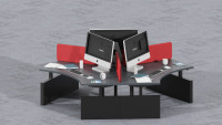 Schreibtischgestell WANGE OraXF120 elektrisch höhenverstellbar120° Eckdesign
