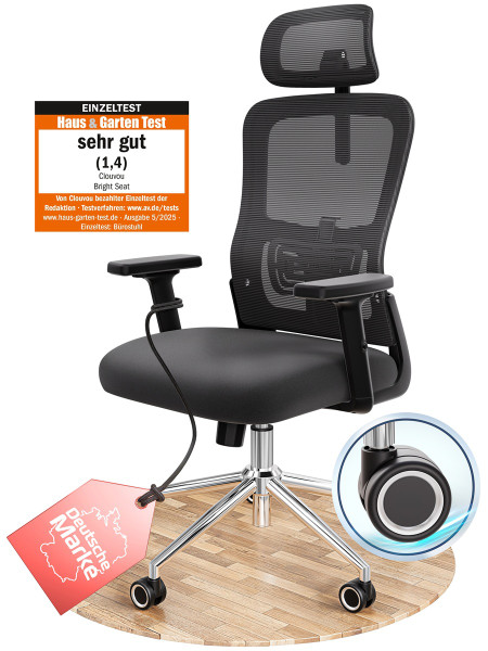 BrightSeat - Premium Mesh-Chefsessel mit DualSync-Wipptechnik | Büropiraten