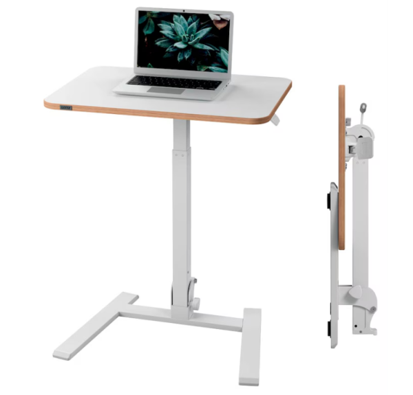 LEITZ Ergo Compact höhenverstellbarer Schreibtisch weiß rechteckig Fuß-Gestell weiß 65,0 x 46,0 cm