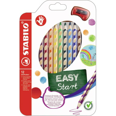 STABILO EASYcolors Farbstifte – Rechtshänder – 12 Farben – 332/12