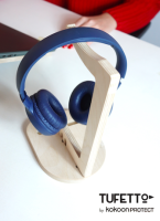 KAZE Kopfhörerhalter 16×22×12 cm – Holzständer mit Handy-Ablage aus FSC-Birkenholz KAZE Kopfhörerhalter 16×22×12 cm – Holzständer mit Handy-Ablage aus FSC-Birkenholz