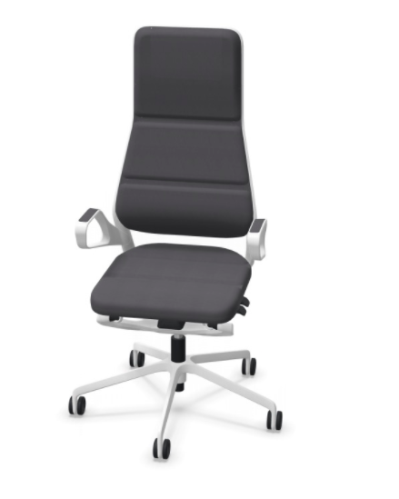 König+Neurath Drehstuhl High back Gestell weiß Nappaleder