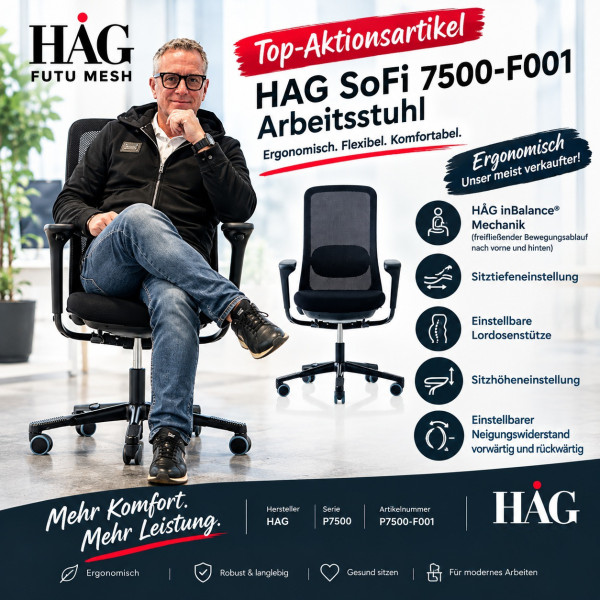 HÅG SoFi Mesh 7500-F001 Bürostuhl schwarz | Büropiraten