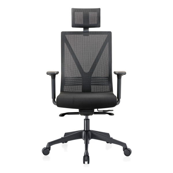 ☠️ Quarterdeck 640 Dreshtuhl Mesh mit Armlehe Kopfstütze schwarz