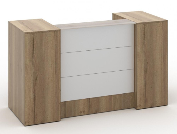 Milchglas Thekenanlage mit zwei Container Breite 288 cm weiss Halifax