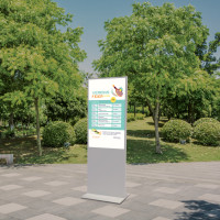Digitale Info-Stele 55 Zoll Hochformat mit CMS – Weiß