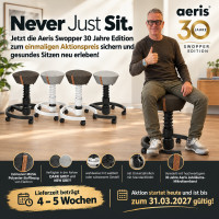 Aeris 30 Jahre Swopper 102 MUSA Stoffbezug weiß/schwarz Rollen