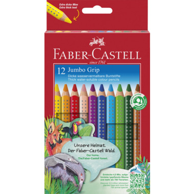 Faber-Castell Jumbo Grip Farbstifte – 12 Farben – 110912