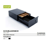 Schubladenbox DUO GRIP Bambus Materialeinlage Montage unter der Tischplatte Schubladenbox DUO GRIP Bambus Materialeinlage Montage unter der Tischplatte