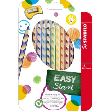 STABILO EASYcolors Farbstifte – Linkshänder – 12 Farben – 331/12