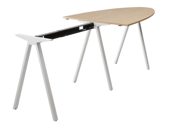 Konferenztisch V-Serie hoch 240-400 cm mit Kabelrinne
