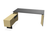 MOVE&LEAD Sitz-Steh-Schreibtisch + Standcontainer Fenix schwarz - Innen: Eiche furniert MOVE&LEAD Sitz-Steh-Schreibtisch + Standcontainer Fenix schwarz - Innen: Eiche furniert