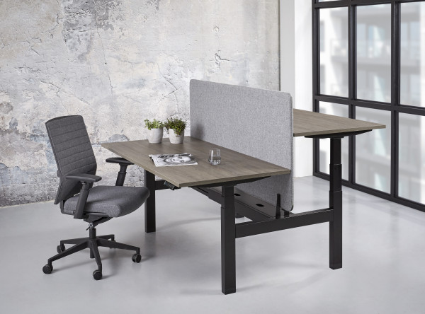 Sitz-/Stehtisch Duo-Schreibtisch elektrisch XFB3 2x2 Motoren |3 Säulen